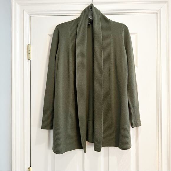 Charter Club Luxury 100% Cashmere Open Front Cardigan Knit Sweater Green SMALL - Picture 13 of 14